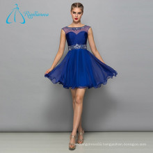 Pleat Crystal Sequined Beading Chiffon Tulle Prom Dress Short